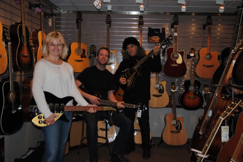 jamming with Sean and Nick at the Guitar Boutique